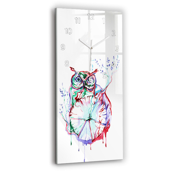 Orologio verticale Illustrazione di gufo e orologio