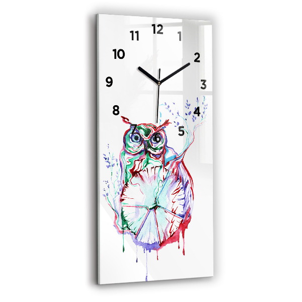 Orologio verticale Illustrazione di gufo e orologio