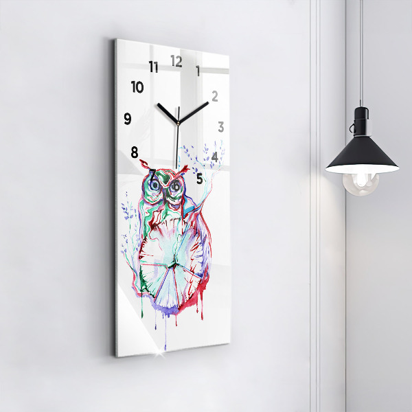 Orologio verticale Illustrazione di gufo e orologio