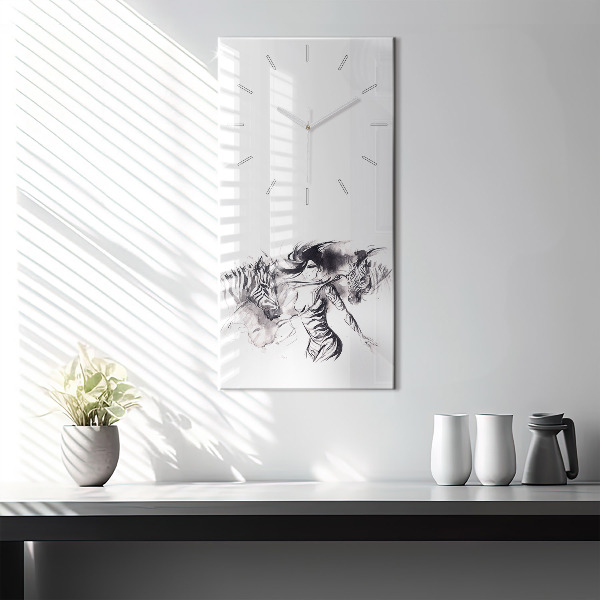 Orologio verticale Donna e zebre
