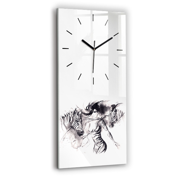 Orologio verticale Donna e zebre