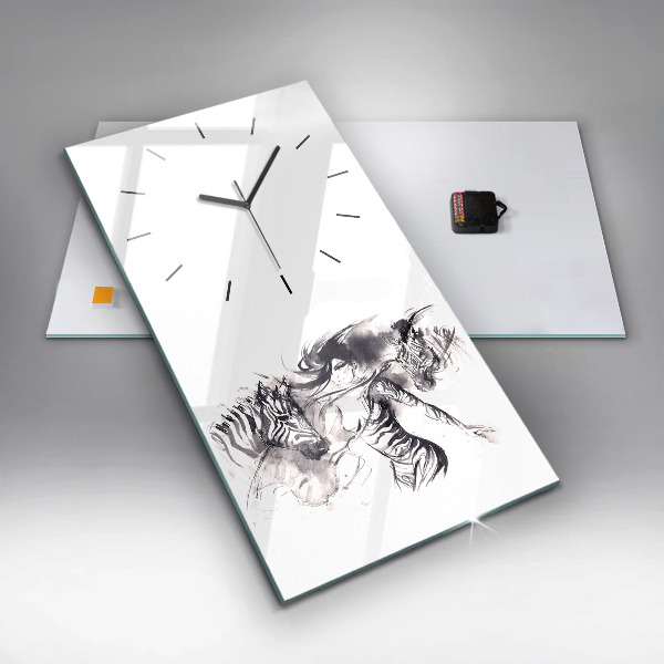 Orologio verticale Donna e zebre