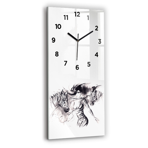 Orologio verticale Donna e zebre