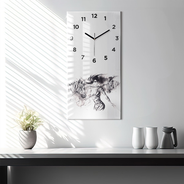 Orologio verticale Donna e zebre