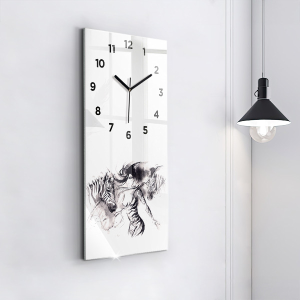 Orologio verticale Donna e zebre