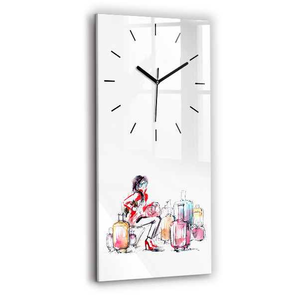 Orologio verticale Donna con valigie