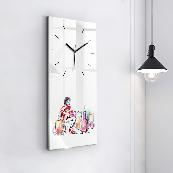 Orologio verticale Donna con valigie