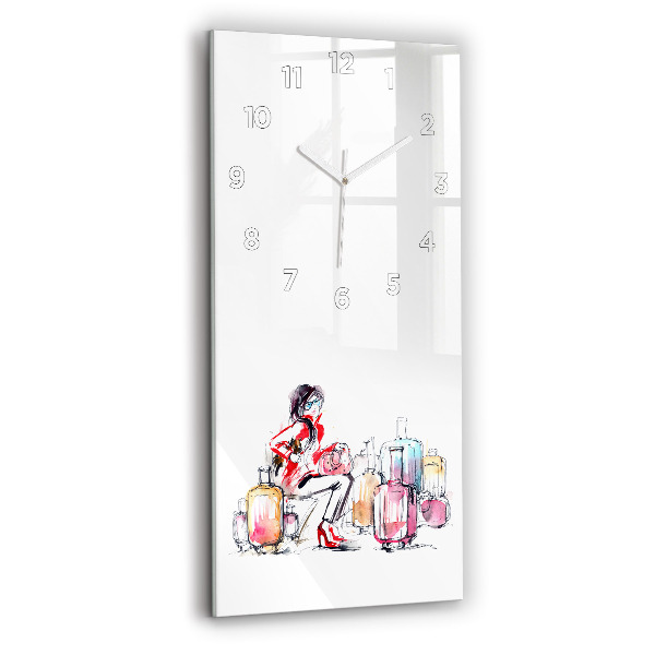 Orologio verticale Donna con valigie