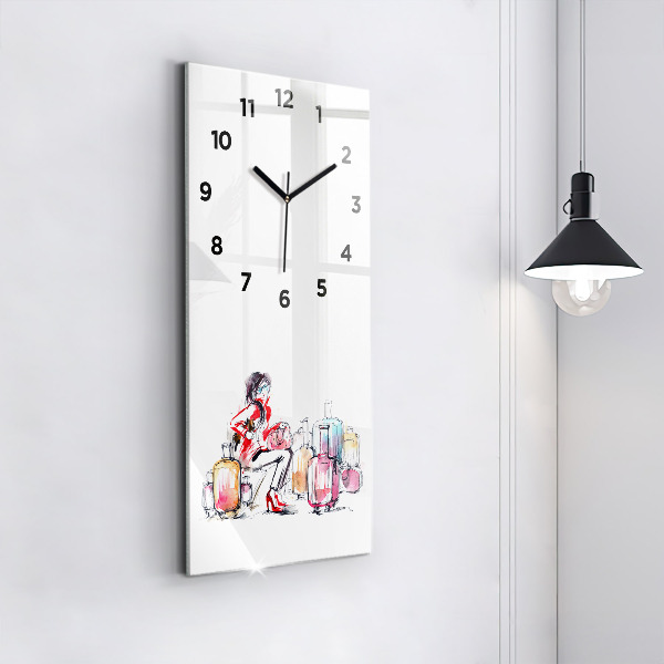 Orologio verticale Donna con valigie