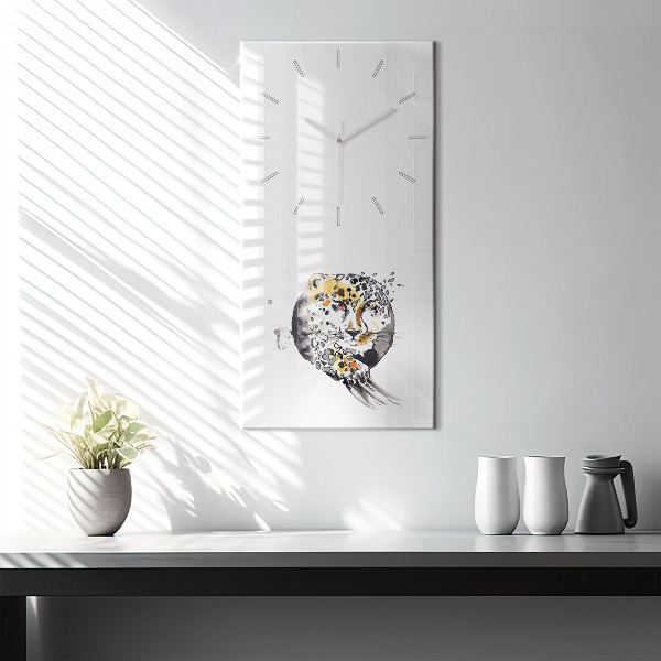 Orologio verticale Ghepardo dentro un cerchio astratto