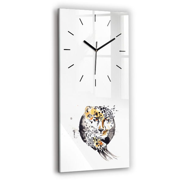 Orologio verticale Ghepardo dentro un cerchio astratto