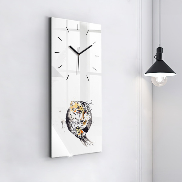 Orologio verticale Ghepardo dentro un cerchio astratto