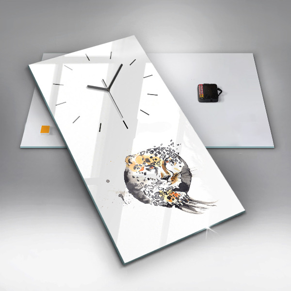 Orologio verticale Ghepardo dentro un cerchio astratto