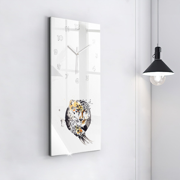 Orologio verticale Ghepardo dentro un cerchio astratto