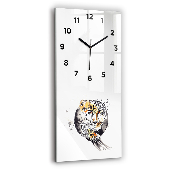 Orologio verticale Ghepardo dentro un cerchio astratto