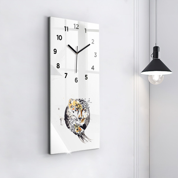 Orologio verticale Ghepardo dentro un cerchio astratto