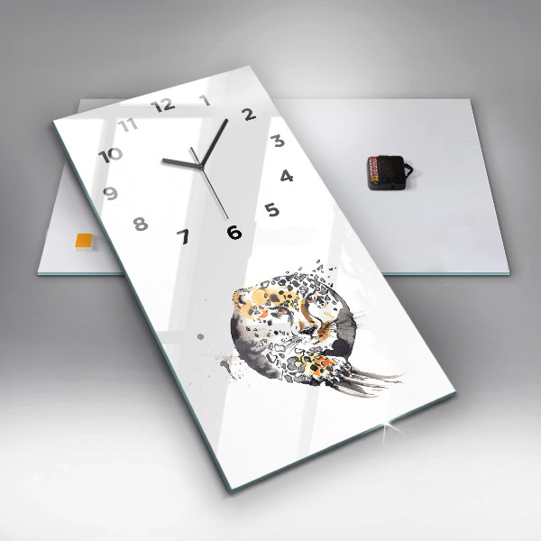 Orologio verticale Ghepardo dentro un cerchio astratto