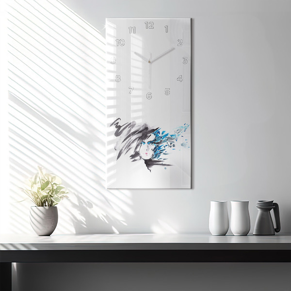 Orologio verticale Volto di donna astratto