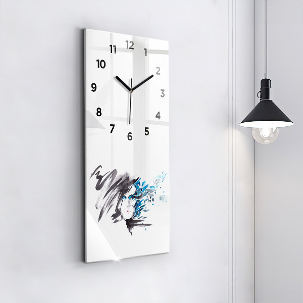 Orologio verticale Volto di donna astratto