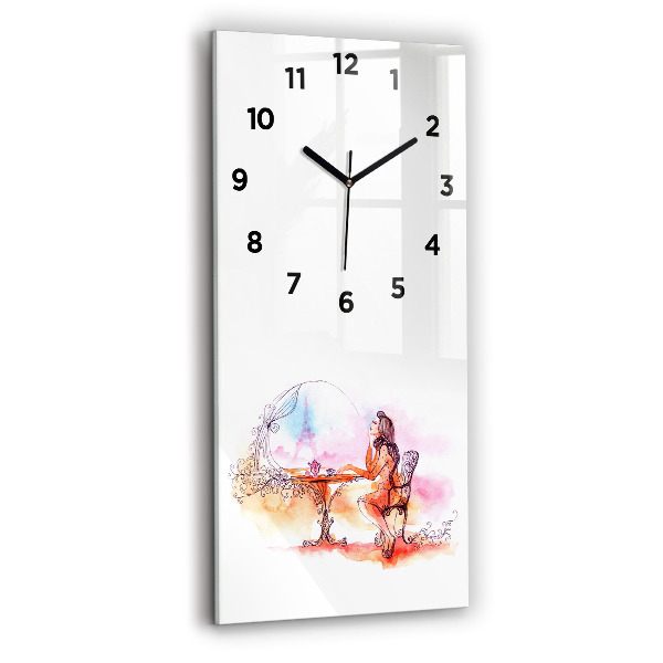 Orologio verticale Donna che beve il tè