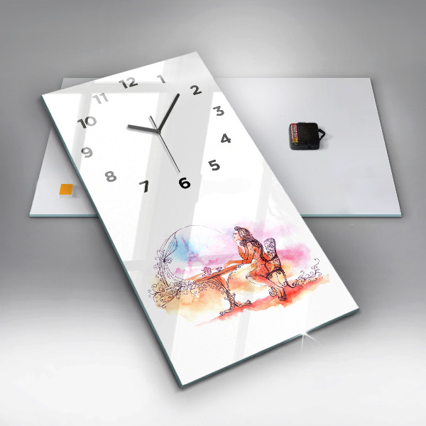 Orologio verticale Donna che beve il tè