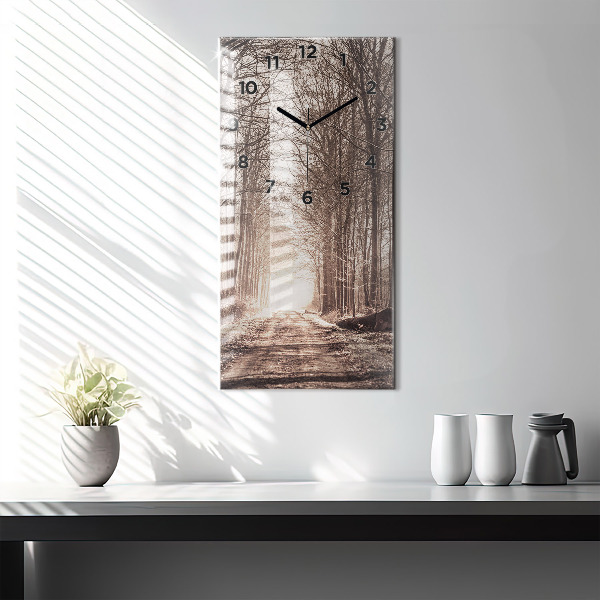 Orologio verticale Sentiero forestale in seppia