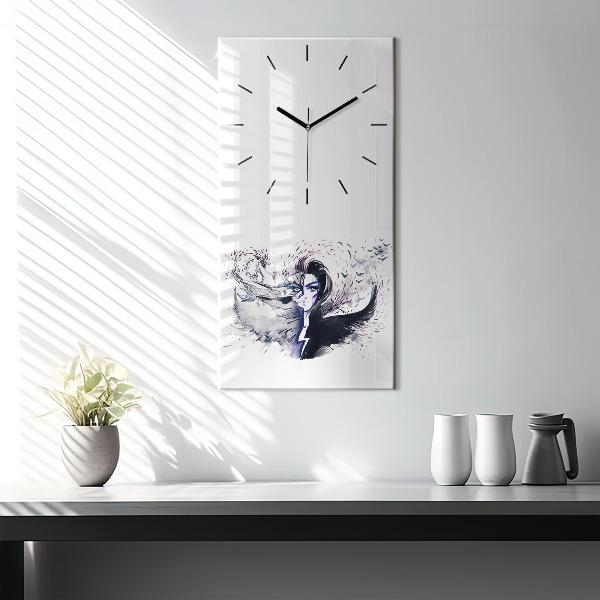 Orologio verticale Illustrazione di una donna