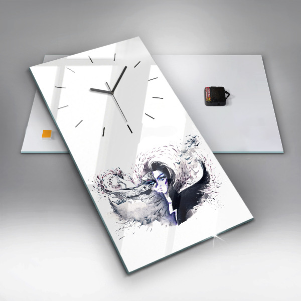 Orologio verticale Illustrazione di una donna
