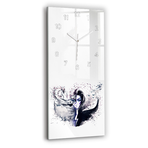Orologio verticale Illustrazione di una donna