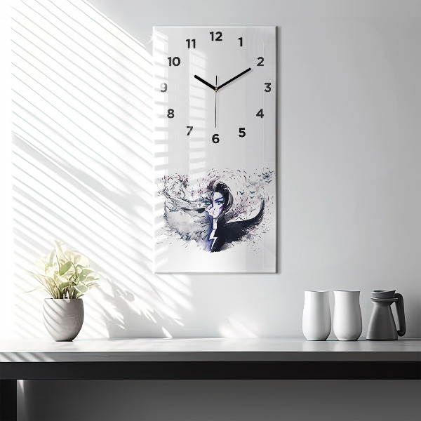 Orologio verticale Illustrazione di una donna