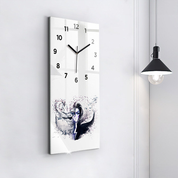 Orologio verticale Illustrazione di una donna
