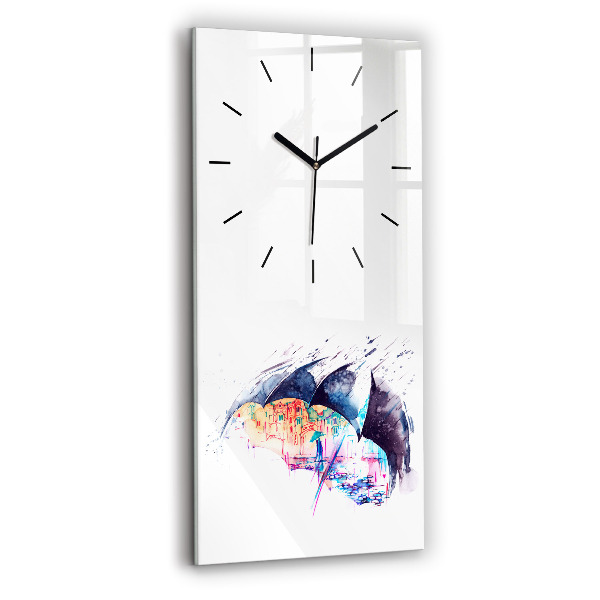 Orologio verticale Ombrello antipioggia e città