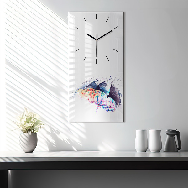 Orologio verticale Ombrello antipioggia e città