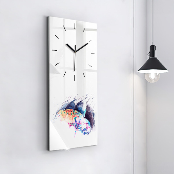 Orologio verticale Ombrello antipioggia e città