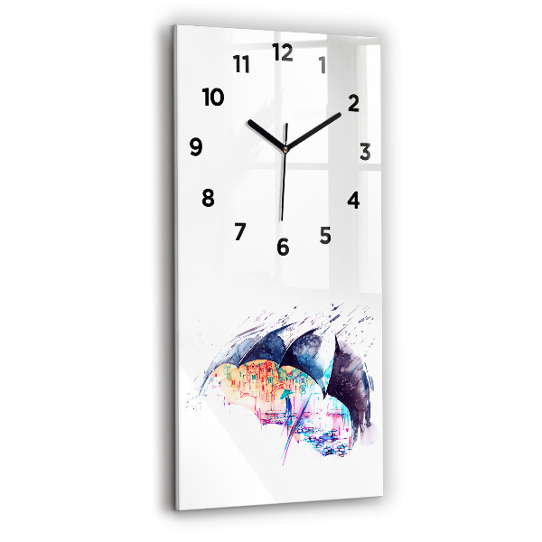 Orologio verticale Ombrello antipioggia e città