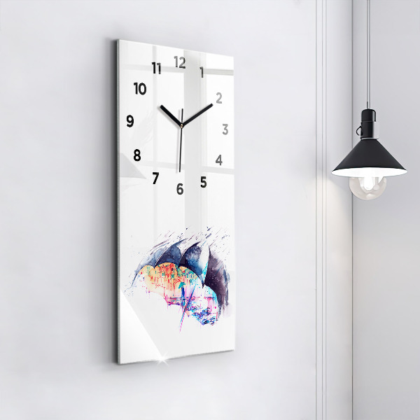 Orologio verticale Ombrello antipioggia e città