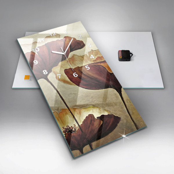 Orologio verticale Papaveri dipinti