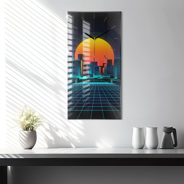 Orologio verticale in vetro Città del cyberspazio
