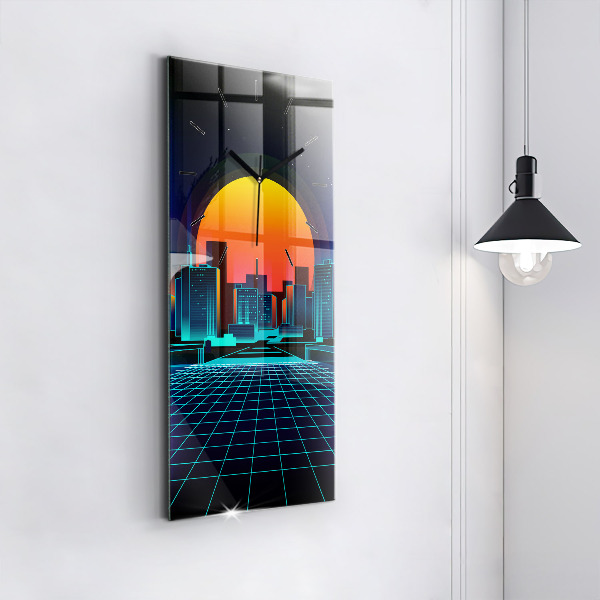 Orologio verticale in vetro Città del cyberspazio