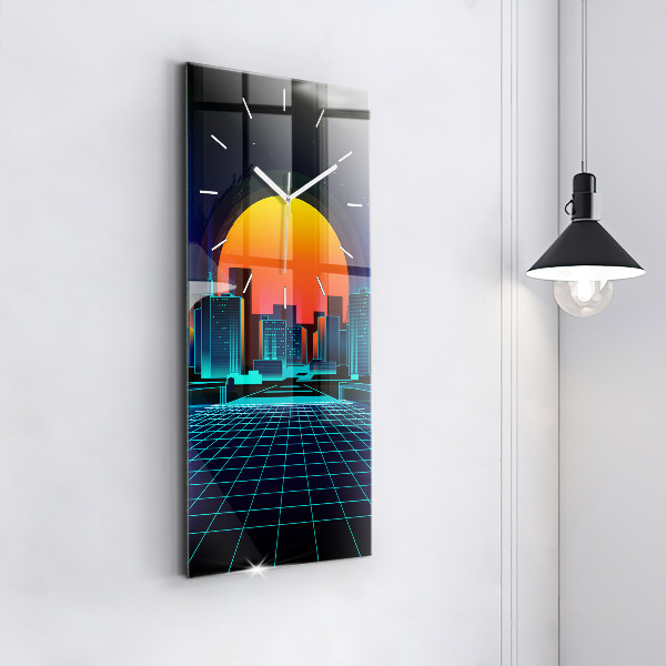 Orologio verticale in vetro Città del cyberspazio