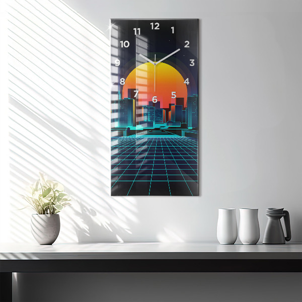 Orologio verticale in vetro Città del cyberspazio