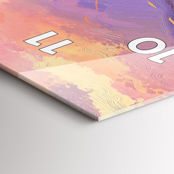 Orologio verticale in vetro Paesaggio di natura e fiori