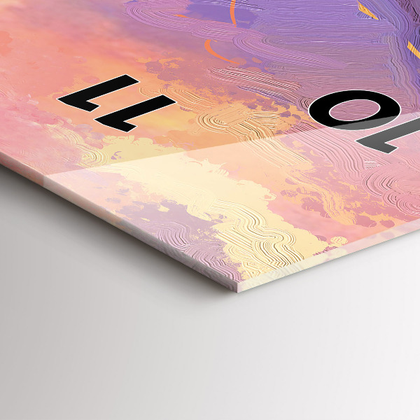 Orologio verticale in vetro Paesaggio di natura e fiori