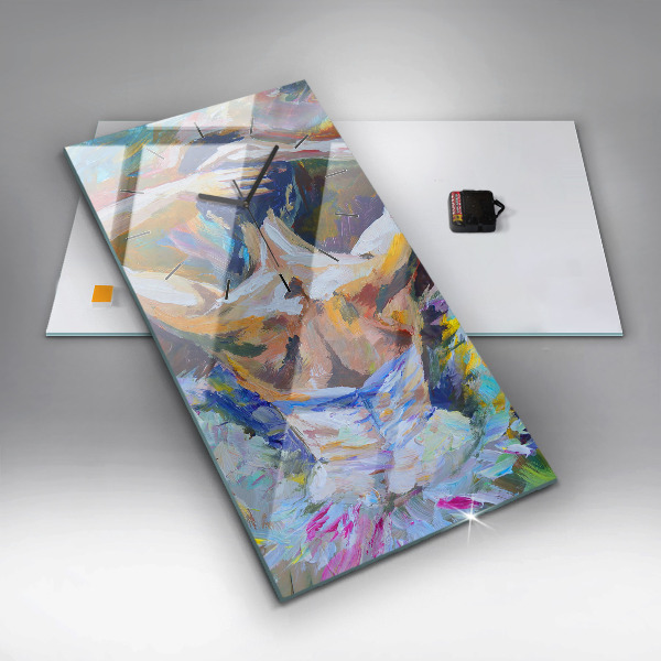 Orologio verticale in vetro Ballerina dipinta