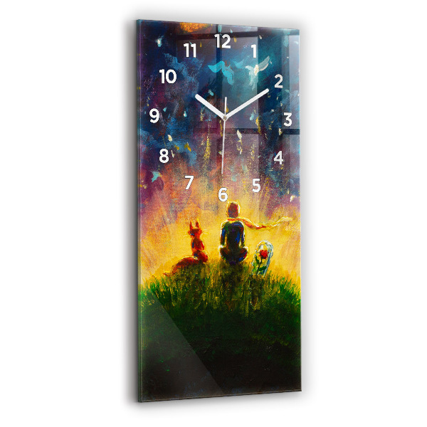 Orologio verticale in vetro Astrazione Il Piccolo Principe