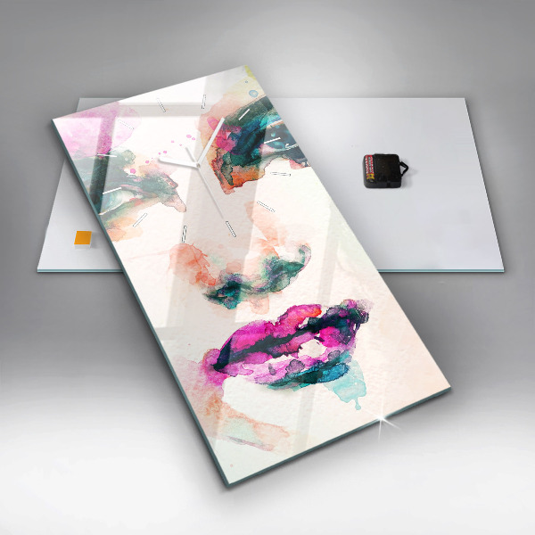 Orologio verticale Volto di donna astratto