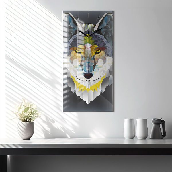 Orologio verticale Testa di lupo