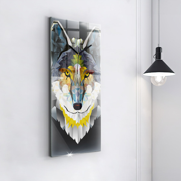 Orologio verticale Testa di lupo