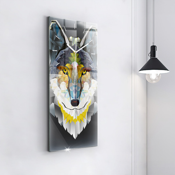 Orologio verticale Testa di lupo