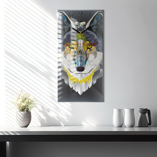 Orologio verticale Testa di lupo